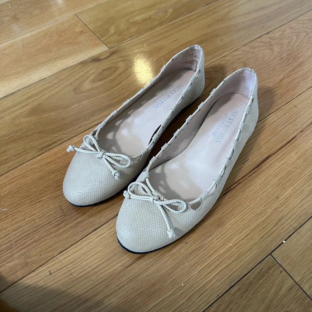 Nicky Hilton x French Sole Nude Ballet Flats - Picture 1 of 6